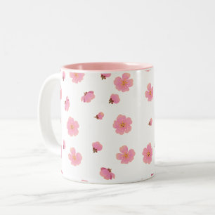 2 Couleurs Tasse Fleur de Cerisier Rose