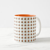 2 Couleurs Tasse - Fleur Orange Tropicale (Devant droit)