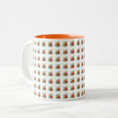2 Couleurs Tasse - Fleur Orange Tropicale (Devant gauche)
