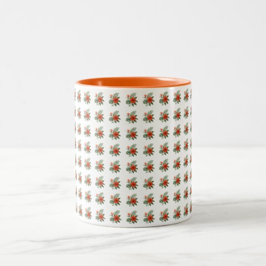 2 Couleurs Tasse - Fleur Orange Tropicale (Centre)