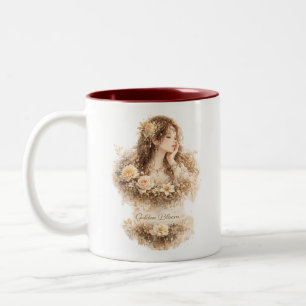 2 Couleurs Tasse Fleurie Golden Bloom