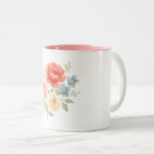 2 Couleurs Tasse - Fleurs à l'aquarelle (Devant droit)