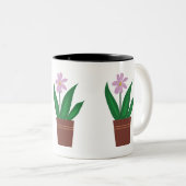 2 Couleurs Tasse Fleurs dans un pot (Devant droit)