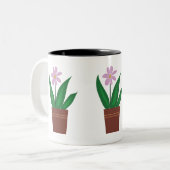 2 Couleurs Tasse Fleurs dans un pot (Devant gauche)