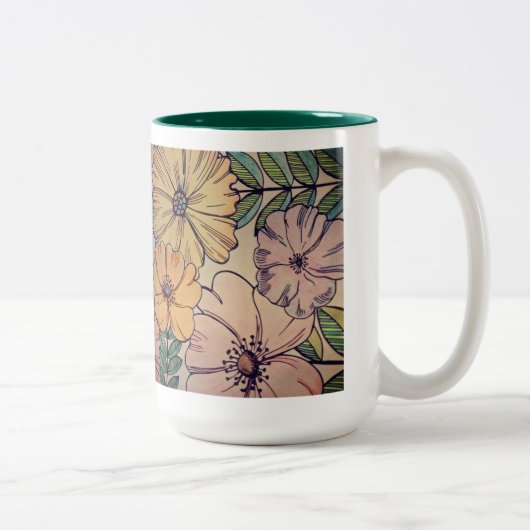 2 Couleurs Tasse florale (Droit)