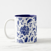 2 Couleurs Tasse florale bleue (Gauche)