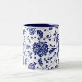 2 Couleurs Tasse florale bleue (Centre)