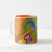 2 Couleurs TASSE florale colorée abstraite (Devant gauche)