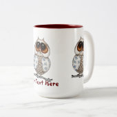 2 Couleurs Tasse florale de hibou (Devant droit)