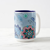 2 Couleurs Tasse florale d'hiver (Devant droit)