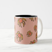 2 Couleurs Tasse florale Flying Daisies Printemps et Été (Devant droit)