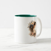 2 Couleurs Tasse florale Midnight Bloom (Devant droit)
