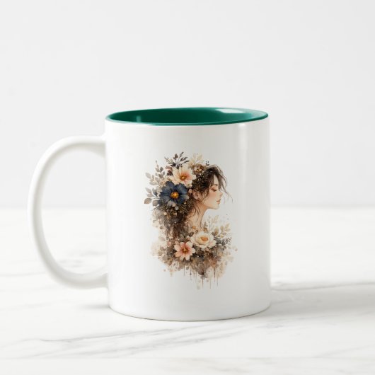 2 Couleurs Tasse florale Midnight Bloom (Gauche)