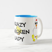 2 Couleurs Tasse folle de Madame café de poulet (Devant droit)