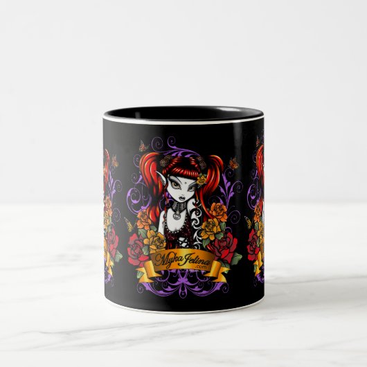 2 Couleurs Tasse foncée d'imaginaire de Faery tatouée par (Centre)