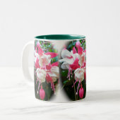 2 Couleurs Tasse Fuschia Rose et Blanc (Devant gauche)