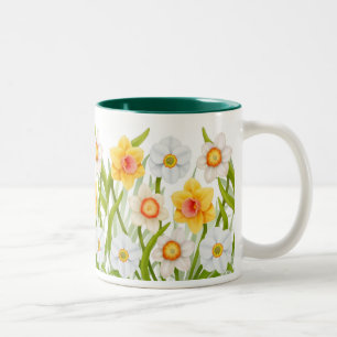 2 Couleurs Tasse gaie de jonquilles de ressort