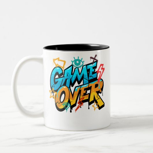 2 Couleurs Tasse Game Over – Coupe de Gamer Classique avec St (Gauche)
