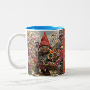2 Couleurs Tasse Gnome Dame Flower Power