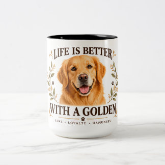 2 Couleurs Tasse Golden Retriever – La vie est meilleure avec