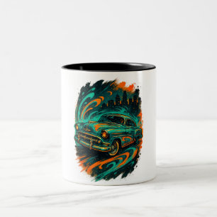 2 Couleurs Tasse Graffiti Voiture Classique