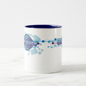 2 Couleurs Tasse graphique bleue du Delaware de cercle (Centre)