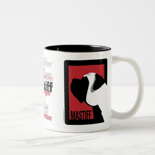 2 Couleurs Tasse graphique de mastiff (Droit)