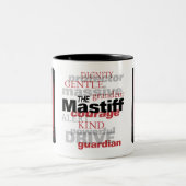 2 Couleurs Tasse graphique de mastiff (Centre)