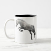 2 Couleurs Tasse grise sautante de cheval (Gauche)