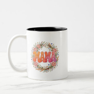 2 Couleurs Tasse Groovy Floral Mama