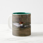 2 Couleurs Tasse Harle huppé (Devant gauche)