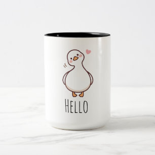 2 Couleurs Tasse Hello Canard Tasse à café Canard Minimalis