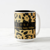 2 Couleurs Tasse heureuse d'anniversaire de poster de animal (Devant droit)