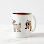 2 Couleurs Tasse heureuse de chiots (Devant droit)