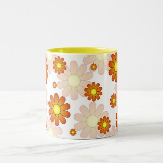 2 Couleurs Tasse heureuse de fleur de printemps (Centre)