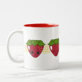 2 Couleurs Tasse heureuse de fraise (Gauche)