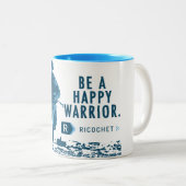 2 Couleurs Tasse heureuse de guerrier de ricochet (Devant droit)