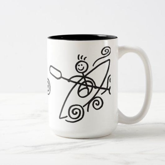 2 Couleurs Tasse heureuse de kayak (Droit)