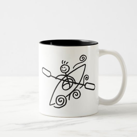 2 Couleurs Tasse heureuse de kayak (Droit)