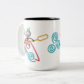 2 Couleurs Tasse heureuse de kayak (Devant gauche)