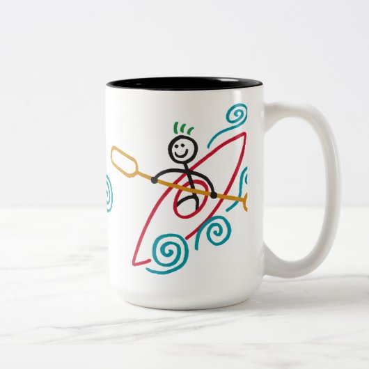 2 Couleurs Tasse heureuse de kayak (Droit)