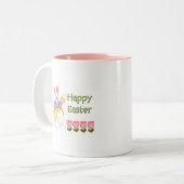 2 Couleurs Tasse heureuse de Pâques (Devant gauche)