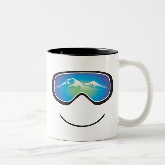 2 Couleurs Tasse heureuse de skieur/surfeur (Droit)