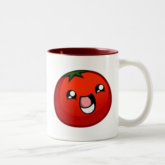 2 Couleurs Tasse heureuse de tomate (Droit)