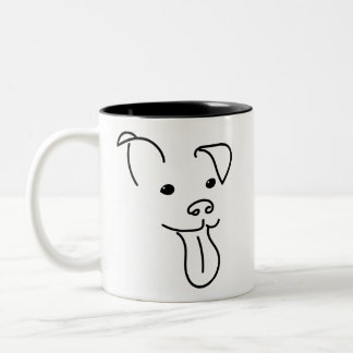 2 Couleurs Tasse heureuse de visage de chien