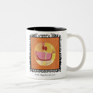 2 Couleurs tasse heureuse de visage de klee de Paul