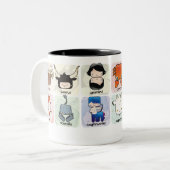 2 Couleurs Tasse heureuse de zodiaque (Devant gauche)