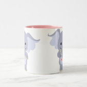 2 Couleurs Tasse heureuse d'éléphant de bande dessinée (Centre)