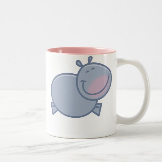 2 Couleurs Tasse heureuse d'hippopotame (Droit)