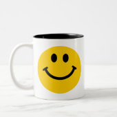 2 Couleurs Tasse heureuse jaune de visage (Gauche)